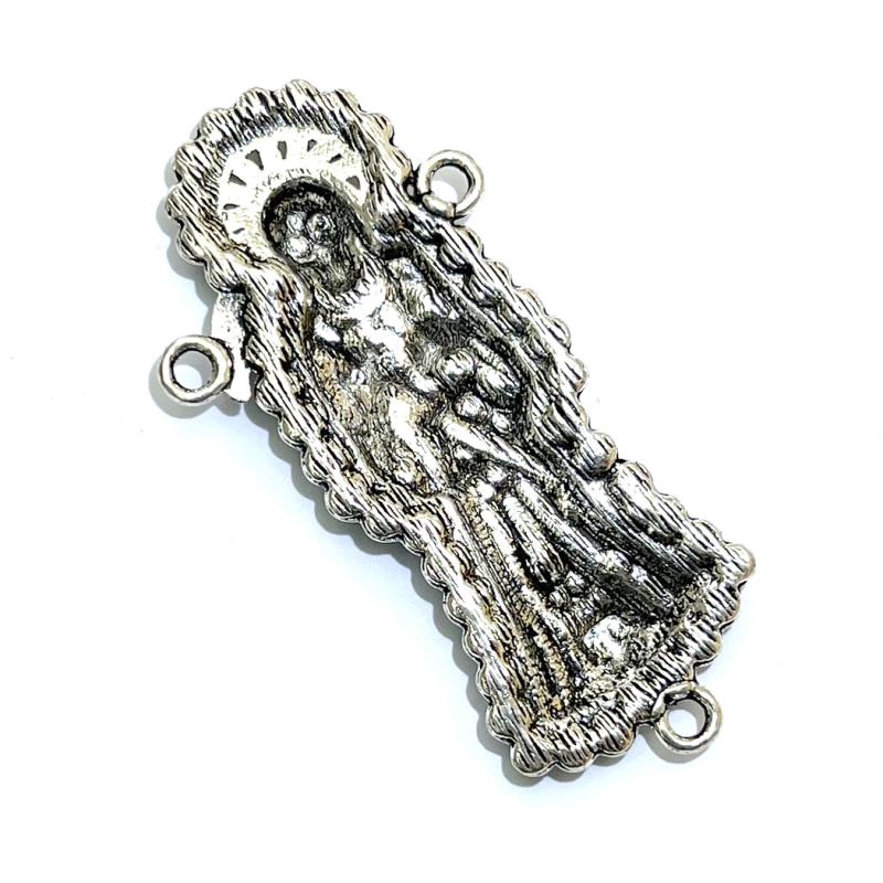 1x Silver Coloured Metal Santa Muerte Charm