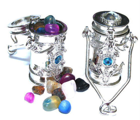 Blue Topaz Gemstone Prayer Box Pendant