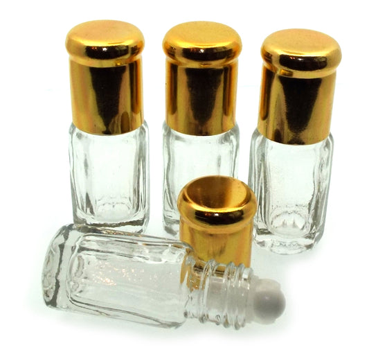 4x 3ml Empty Fillable Glass Bottles for Oils and Perfumes