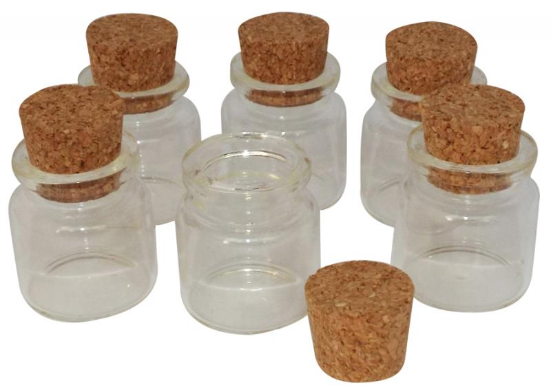6x 5ml Clear Glass Bottles for Oil with Cork