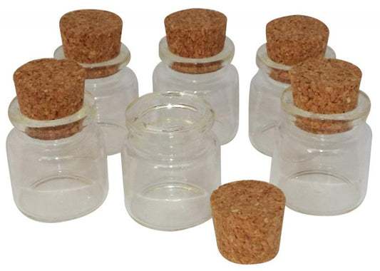 6x 5ml Clear Glass Bottles for Oil with Cork
