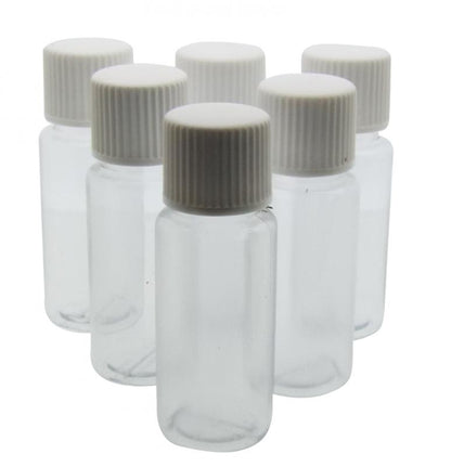 6x 10ml Plastic Screw Top Bottles
