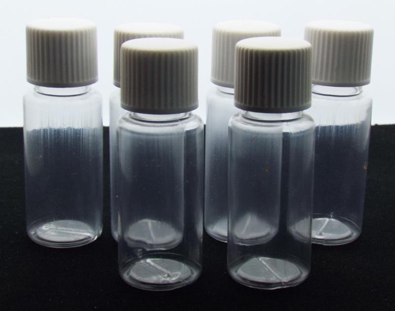 6x 10ml Plastic Screw Top Bottles