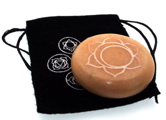 Sacral Chakra Meditation Soapstone with Pouch