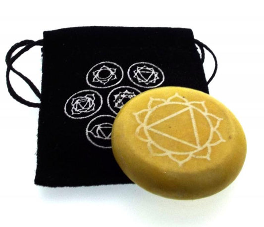 Solar Chakra Meditation Soapstone with Pouch