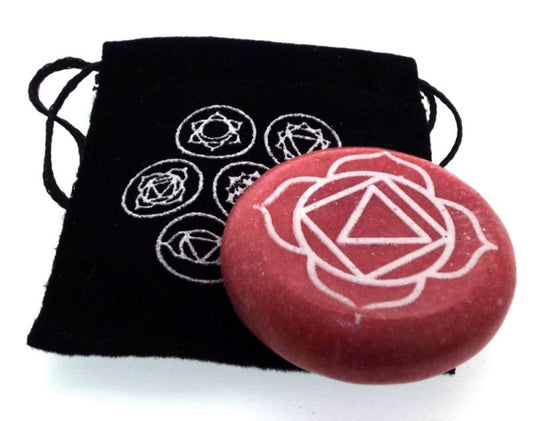 Root Chakra Meditation Soapstone with Pouch