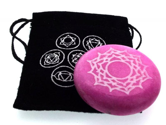 Crown Chakra Meditation Soapstone with Pouch