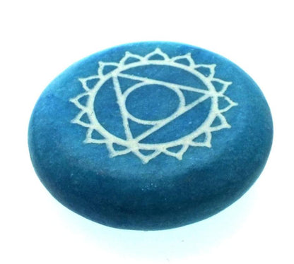 Throat Chakra Meditation Soapstone with Pouch