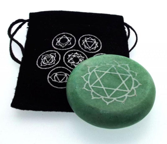 Heart Chakra Meditation Soapstone with Pouch