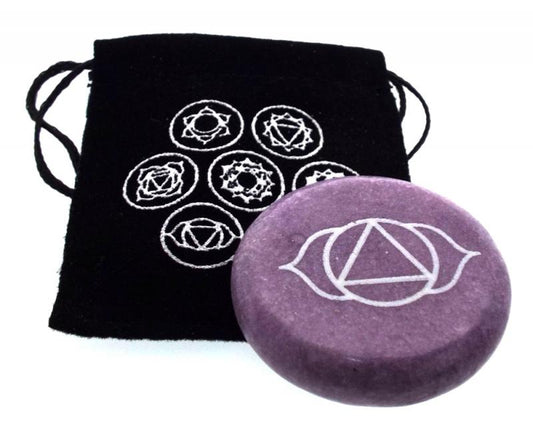 Third Eye Chakra Meditation Soapstone with Pouch