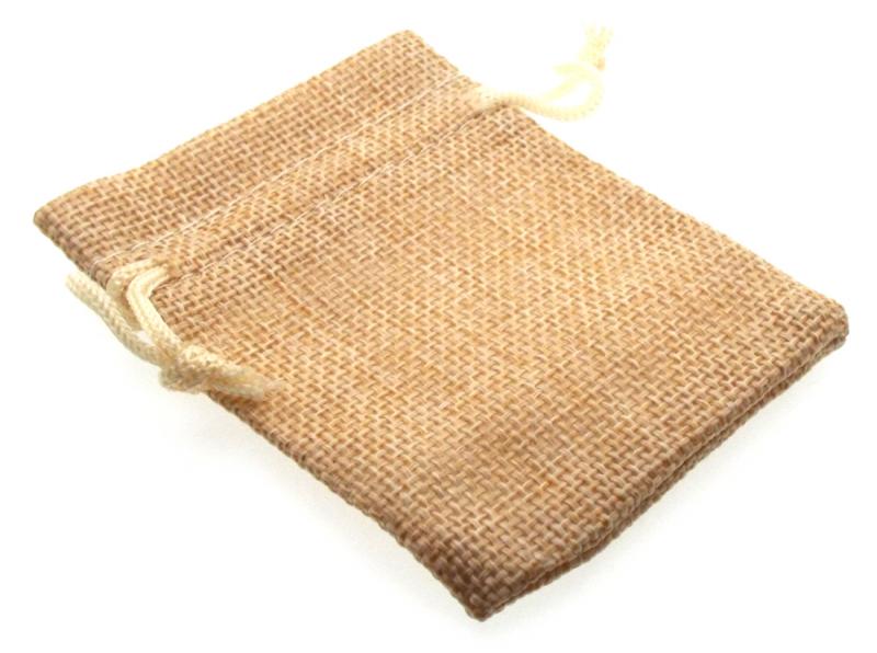Burlap Drawstring Pouch Natural Small