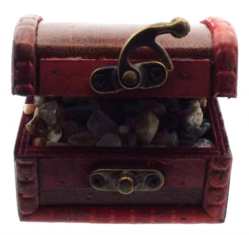 Mini Brown Treasure Chest Containing Tumblestone Chips