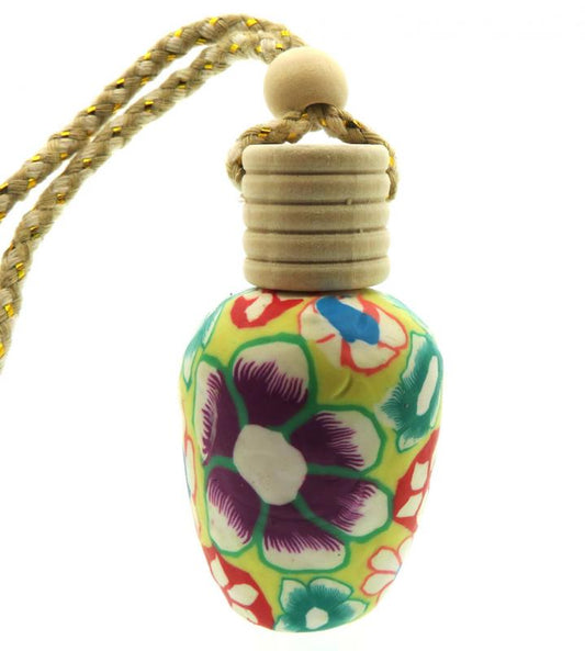 1x Fimo Flower Air Freshener Bottle Design 05