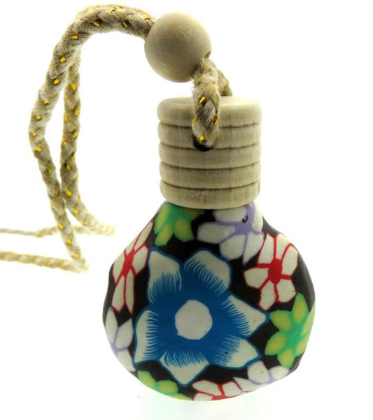 1x Fimo Flower Air Freshener Bottle Design 06