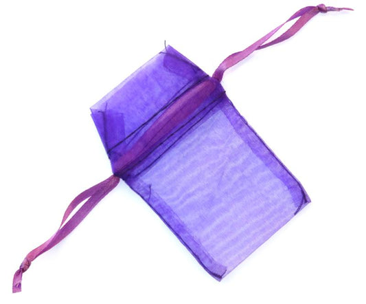 Organza Drawstring Pouch Purple Small