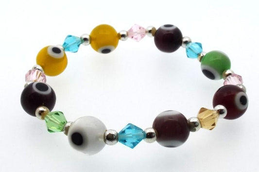 Coloured Millefiori Evil Eye Bead Bracelet