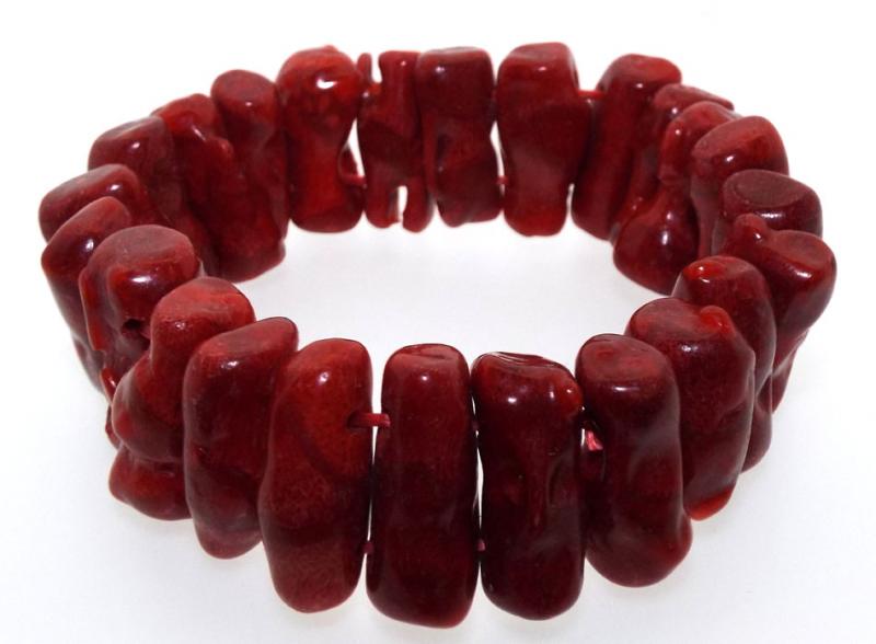 Red Coral Stick Bracelet