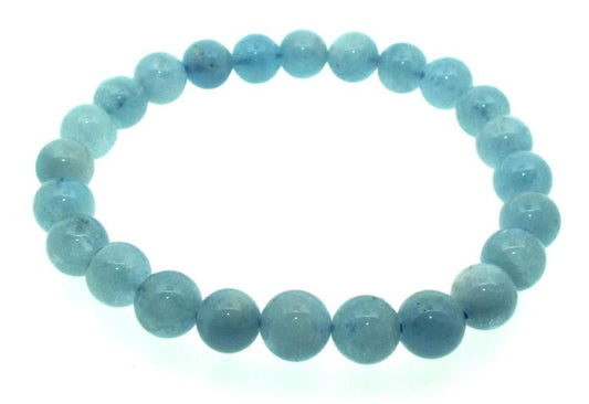 7mm Aquamarine Gemstone Power Bracelet