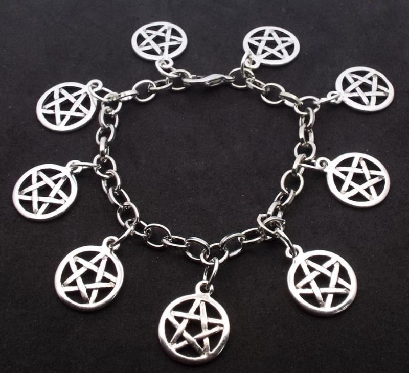 Metal Pentacle Charm Bracelet