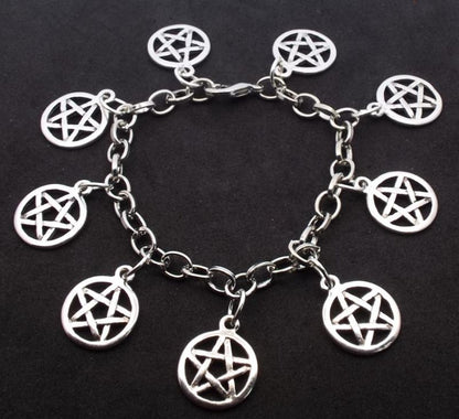 Metal Pentacle Charm Bracelet