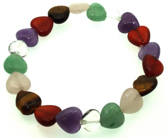 Mixed Gemstone Heart Bracelet