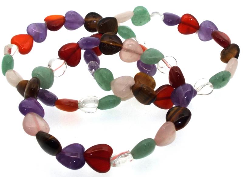 Mixed Gemstone Heart Bracelet