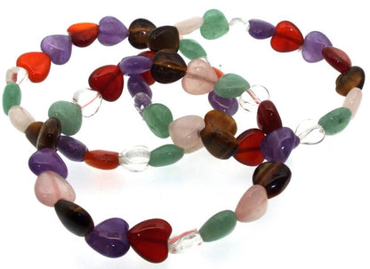 Mixed Gemstone Heart Bracelet