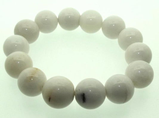12mm Snow Quartz Power Bracelet
