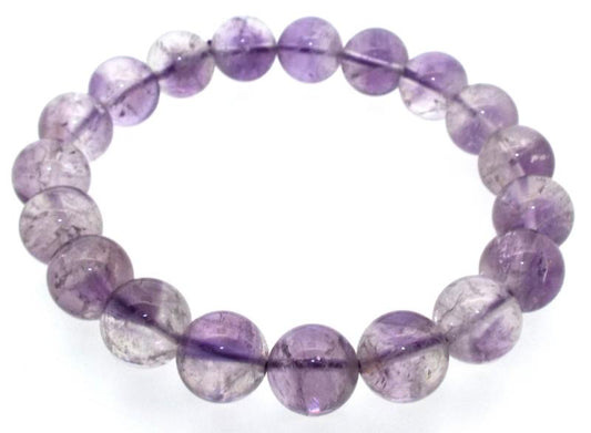 10mm Lilac Amethyst Gemstone Power Bracelet