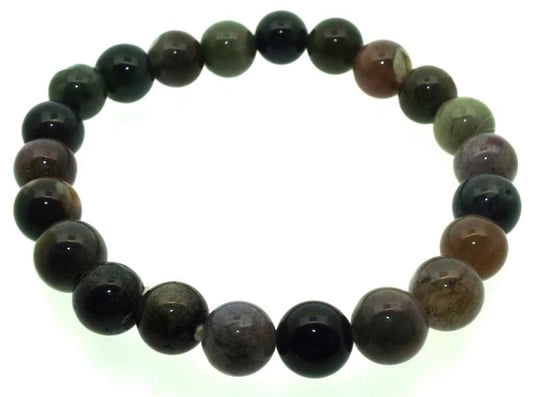 8mm Indian Agate Gemstone Power Bracelet