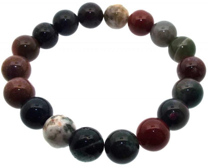 10mm Indian Agate Gemstone Power Bracelet