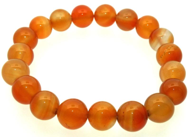 10mm Carnelian Gemstone Power Bracelet