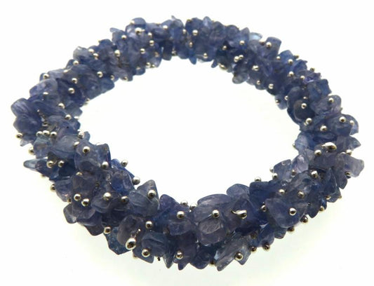 Fused Tanzanite Gemstone Chip Bracelet