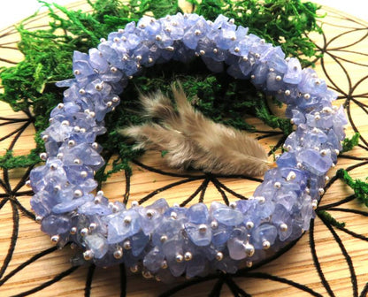 Fused Tanzanite Gemstone Chip Bracelet