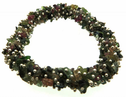 Fused Multi Colour Tourmaline Gemstone Chip Bracelet