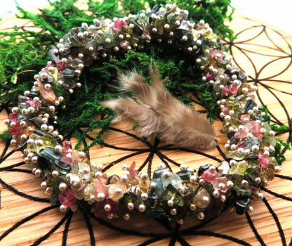 Fused Multi Colour Tourmaline Gemstone Chip Bracelet