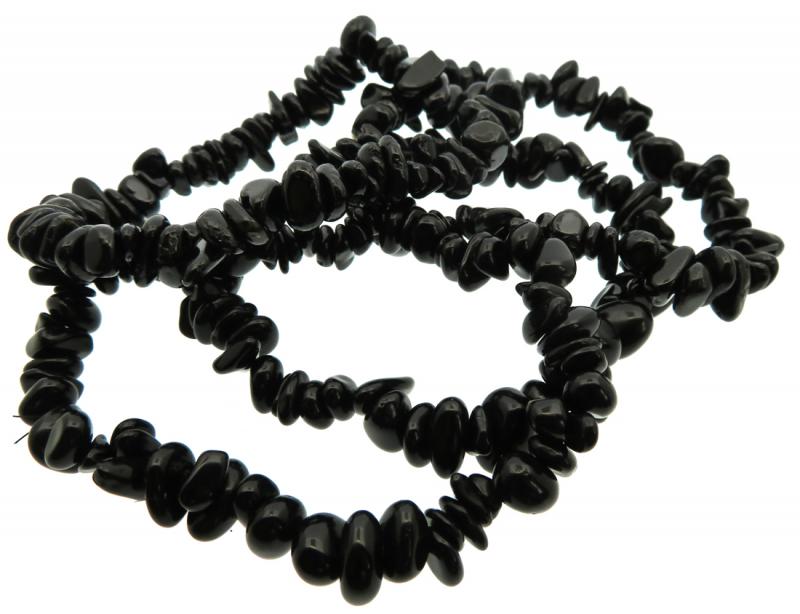 Black Tourmaline Gemstone Small Pebble Bracelet