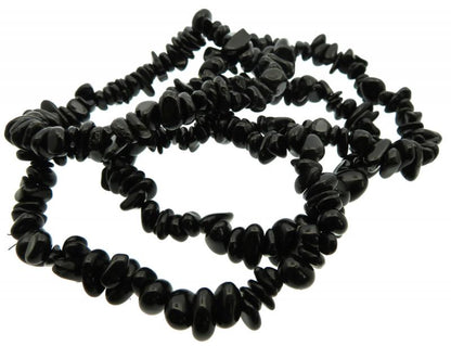 Black Tourmaline Gemstone Small Pebble Bracelet