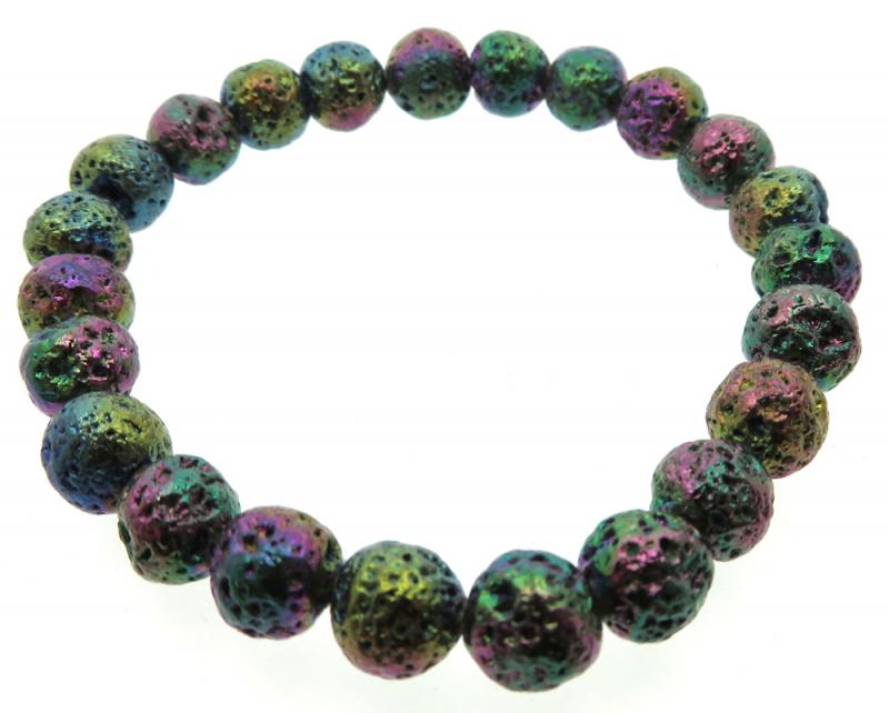8mm Titanium Bonded Lava Rock Power Bracelet