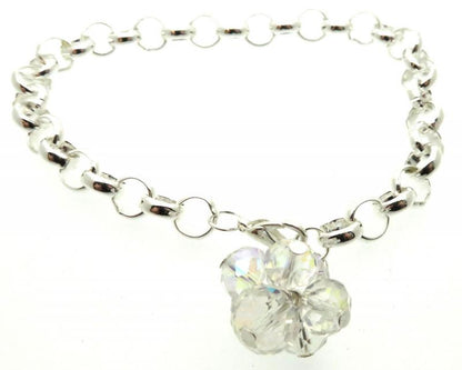 Belcher Chain Crystal Glass Charm Bracelet