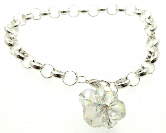 Belcher Chain Crystal Glass Charm Bracelet