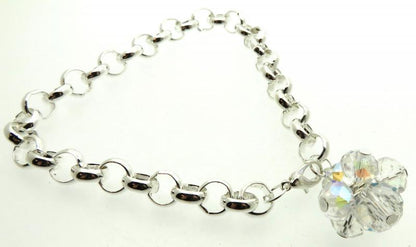 Belcher Chain Crystal Glass Charm Bracelet