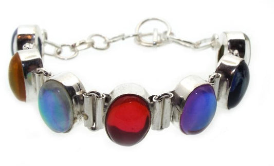 Assorted Aura Quartz Indian Silver Bracelet 02