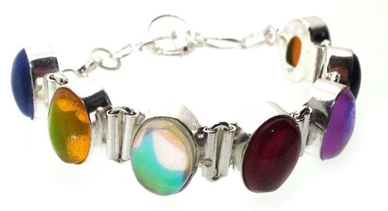 Assorted Aura Quartz Indian Silver Bracelet 02