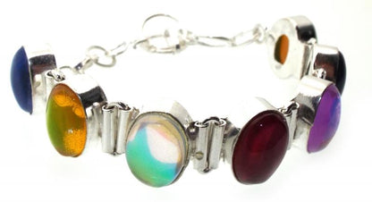 Assorted Aura Quartz Indian Silver Bracelet 02