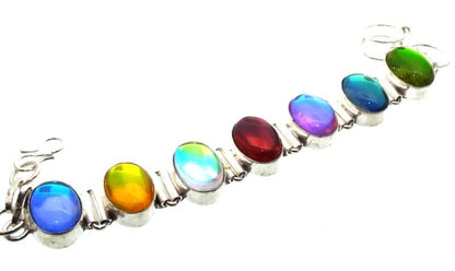 Assorted Aura Quartz Indian Silver Bracelet 02
