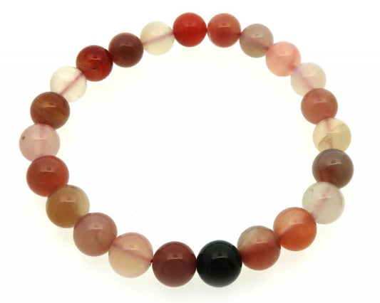 8mm Mixed Agate Gemstone Power Bracelet