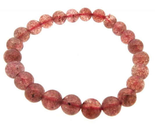 8mm Natural Strawberry Quartz Gemstone Power Bracelet