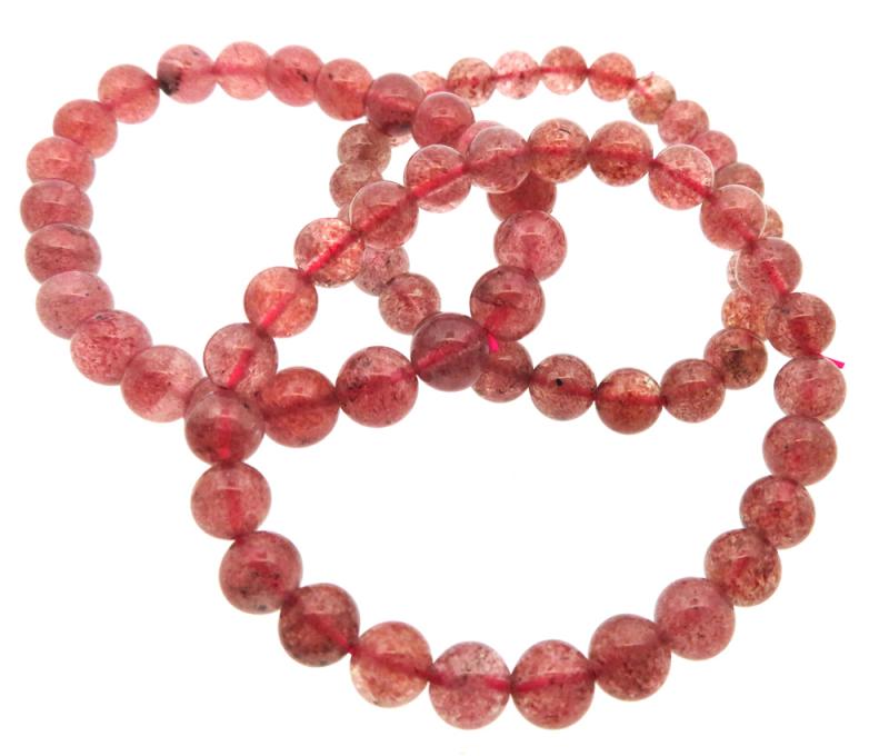 8mm Natural Strawberry Quartz Gemstone Power Bracelet