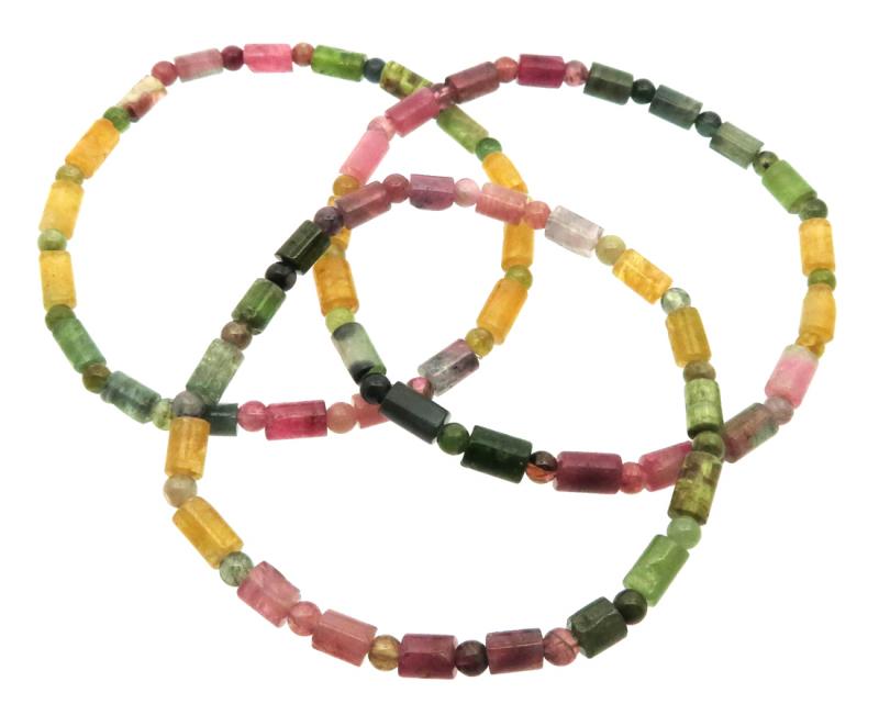 Mixed Tourmaline Long Bead Bracelet